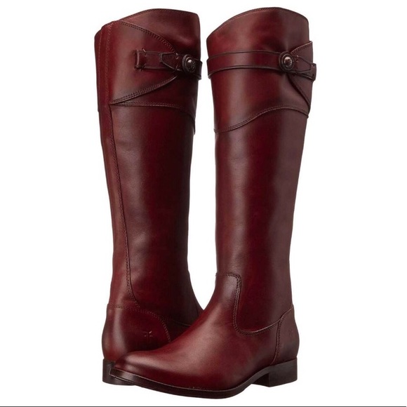 frye molly button tall redwood